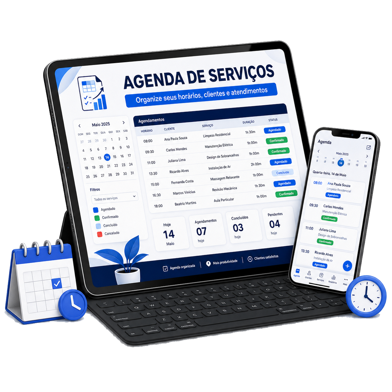 Planilha de agendamento de serviços